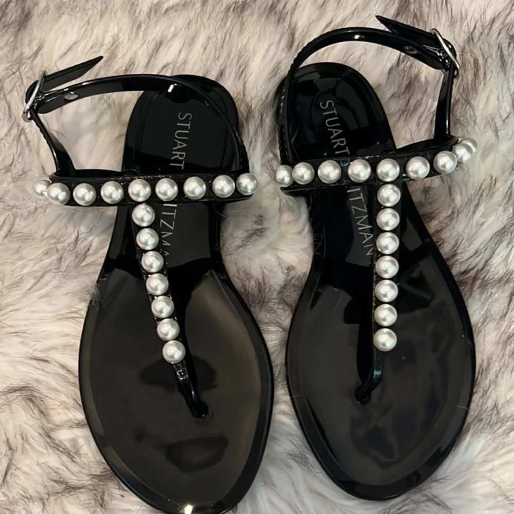 Stuart Weitzman Women's Goldie Embellished Jelly Sandals